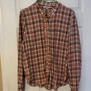 LOFT women’s Casual and White Plaid Shirt